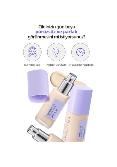 Yarı Parlak Bitişli Nemlendirici Fondöten + Fırça Layering Fit Foundation Semi Glow Set No.21 Fair Çok Renkli