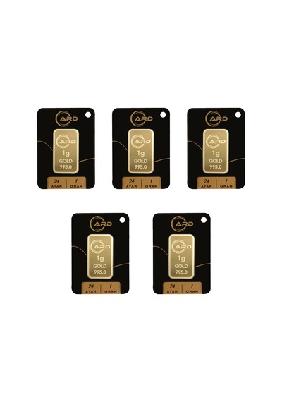 1 Gr 24 Ayar Ard Gram Altın 5'li