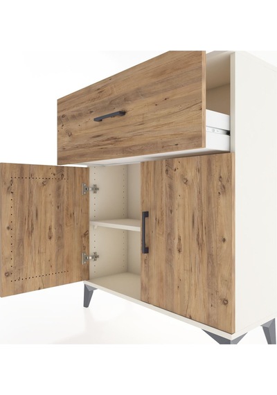 Arges Şifonyer Tek Raflı Tek Çekmeceli 2 Kapaklı 88x30x106 Aytaşı-çam Aytası