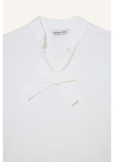 Defacto Regular Fıt Poplin Uzun Kollu Bluz Kız Çocuk G7550a826spwt34 Beyaz-wt34
