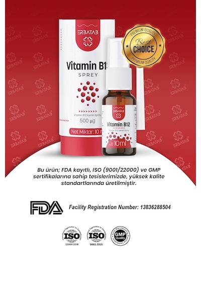 Erbatab Metilkobalamin B12 Sprey 10 ML