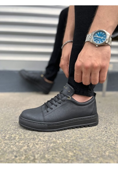 Dmr Elegance Jy152 Cool Bağcıklı Cilt Erkek Günlük Spor Klasik Ayakkabı Cst - Siyah