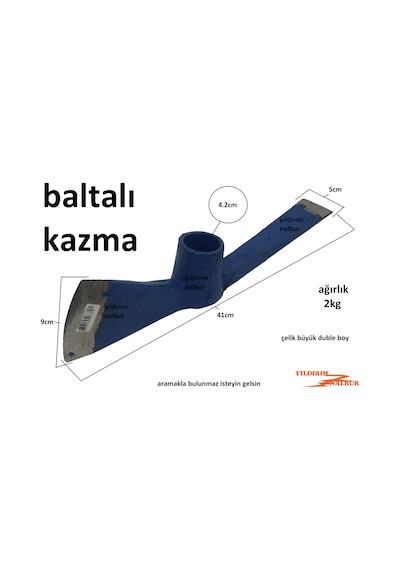 Baltalı Kazma Büyük Boy Odun Kesme Baltalı Toprak Kazması Çelik