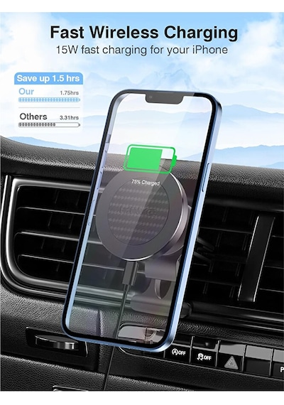 Kablosuz 15w Şarj Magnetic Araç İçi Havalandırma Telefon Tutucu M
