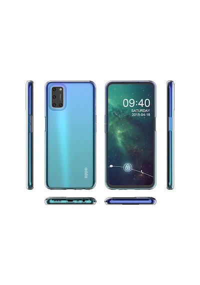 Noktaks - Oppo A92 Uyumlu - Kılıf Şeffaf Soft Slim Fitt Süper Silikon Kapak - T13660 Şeffaf