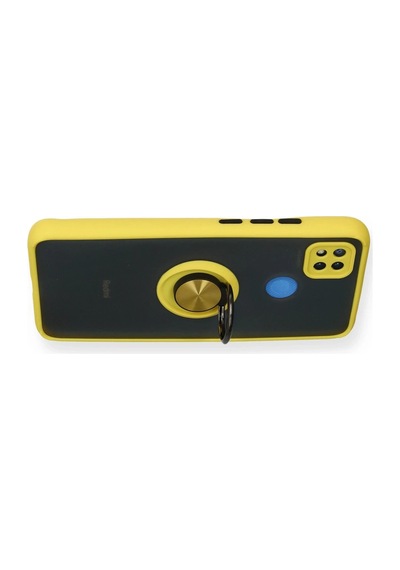 Ilkeshop Newface Xiaomi Redmi 9c Kılıf Montreal Yüzüklü Silikon Kapak - Sarı