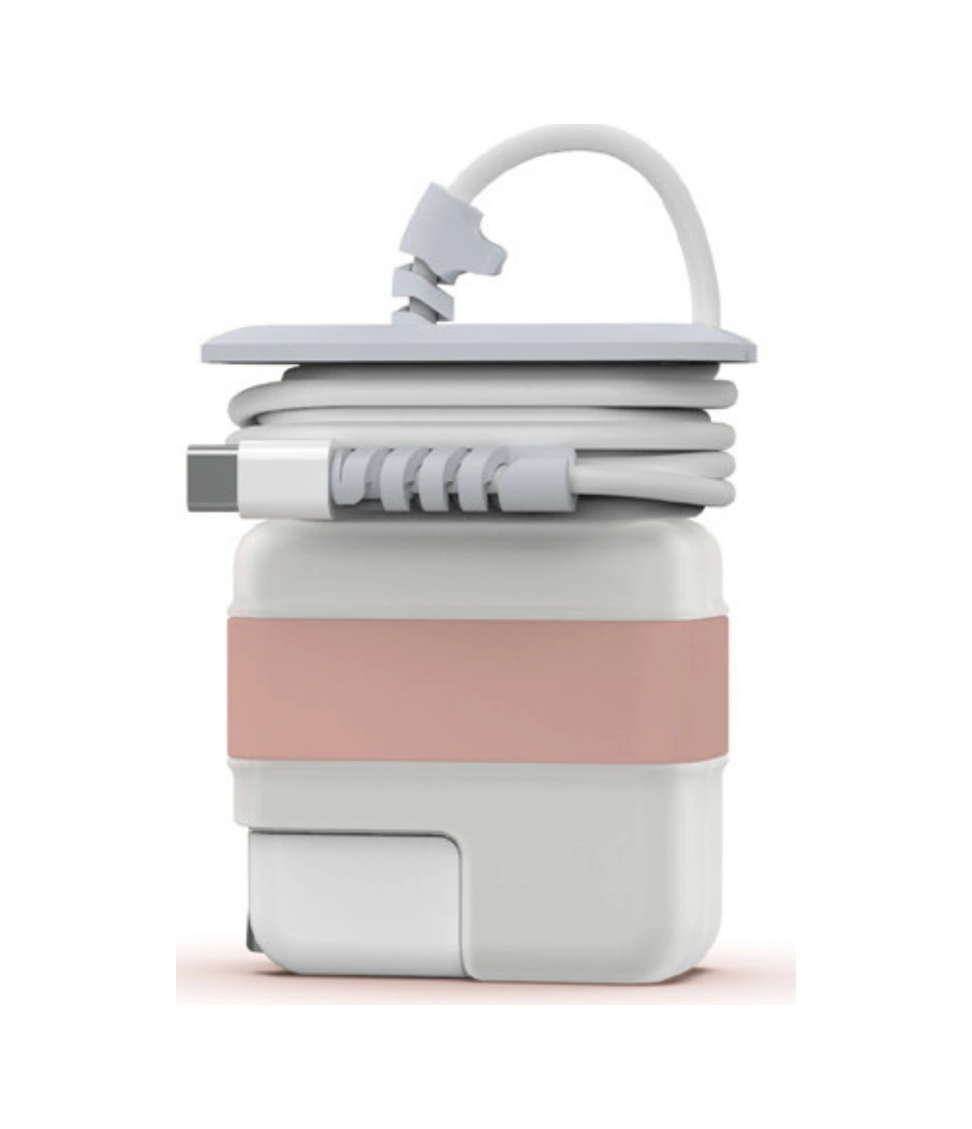 Apple Uyumlu MacBook Air 13.6 M2 M3 35w Ve Air 13 M1 30w Adaptör Kılıfı Küçük Gövde Kablo Koruma Organizer Pembe