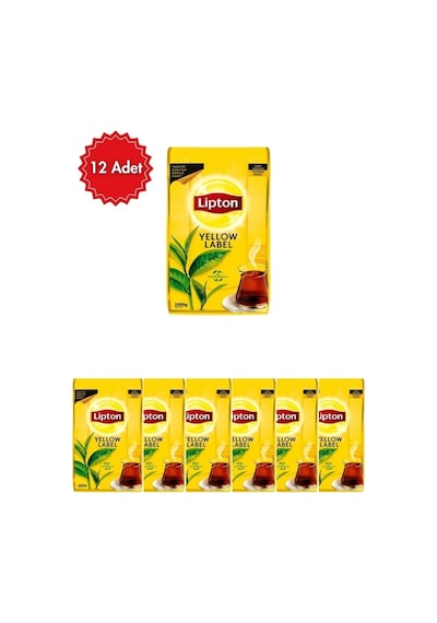 Lipton Yellow Label Çay X 12 Adet - Klasik Siyah Çay, Yoğun Dem Ve Zengin Aroma