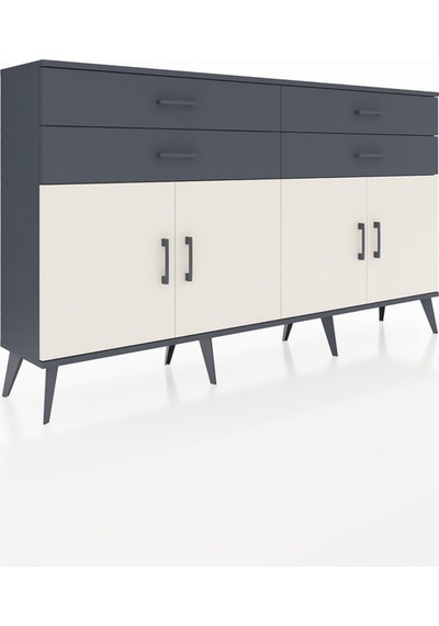 Arges Konsol 2 Raflı 4 Çekmeceli 8 Kapaklı 176x30x99 Antrasit-ayt Antrasit-aytaşı/antrasit Arges Konsol 2 Raflı 4 Çekmeceli 8 Kapaklı 176x30x99 Antrasit-ayt Antrasit-aytaşı/antrasit