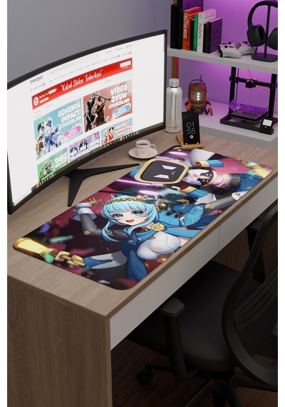Ineffa Genshin Impact Anime Oyuncu V1 - 90x40 Xxl Gaming Mouse Pad Fare Altlığı