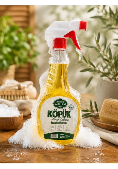 Köpük Arap Sabunu 750 Ml, Leke Çıkarıcı, Yağ Çözücü, Vegan Ve Bitkisel İçerikli, Çok Amaçlı Yüzey Temizlik Sabunu Tekli