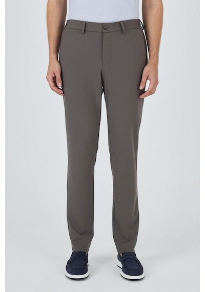 İmza Koyu Vizon Esnek Yandan Cepli Casual Slim Fit Jogger Pantolon 1003250162 Koyu Vizon