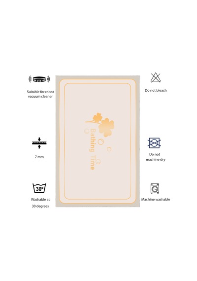 Dijital Kaymaz Yıkanabilir Banyo Mutfak Salon Paspas Halısı Trend Modern Al4011 krem