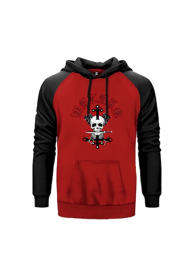 Watain Merch Deaths Head Kırmızı Renk Reglan Kol Sweatshirt