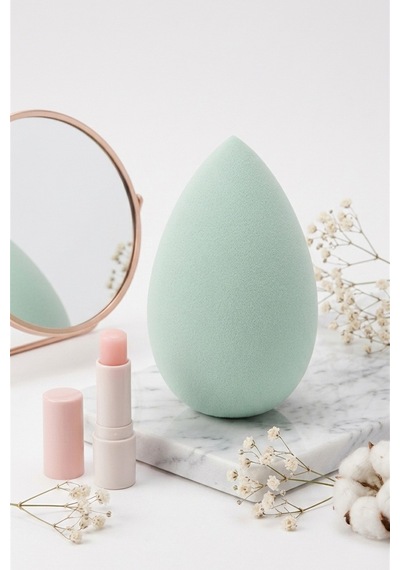 Makyaj Süngeri Yeşil Beauty Blender Fondöten Ve Kapatıcı Uygulama Süngeri, 6 Cm