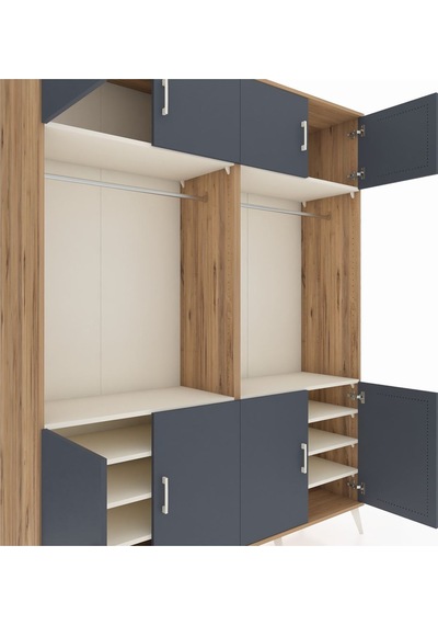 Hyperion Gardrop 10 Raflı 8 Kapaklı 2 Askılı 176x44x221 Çam-antrasit/aytaşı Beyaz Hyperion Gardrop 10 Raflı 8 Kapaklı 2 Askılı 176x44x221 Çam-antrasit/aytaşı Beyaz