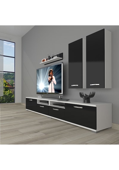 Decoraktiv Eko 5220d Mdf Tv Ünitesi Tv Sehpası Beyaz - Siyah