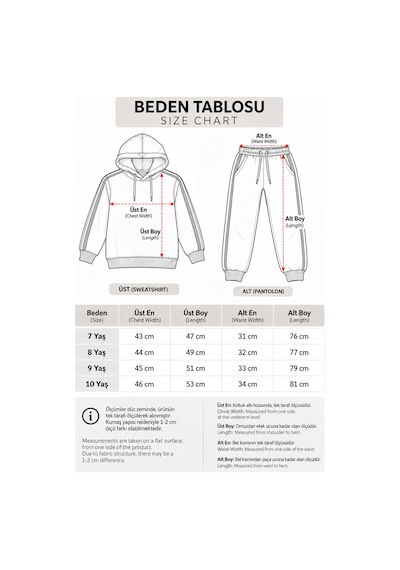 Monox Unisex Çocuk Kapüşonlu Oversize 2 Li Eşofman Takımı 7-10 Yaş 3 İplik Pamuklu Siyah