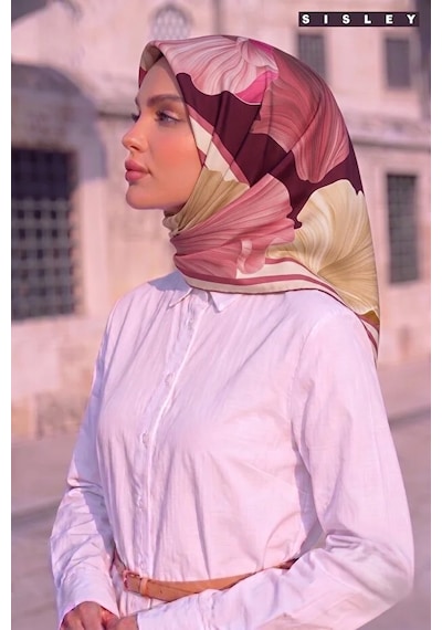 Sisley İpek Saten Eşarp-asm2041 Mor