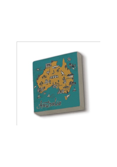 Avustralya Sembolleri Baskılı Taş Magnet 5x5