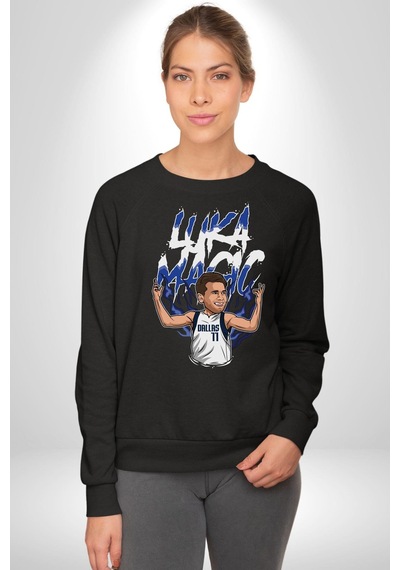 Luka Luka Doncic Basketboll Dallas Unisex Siyah Sweatshirt Siyah