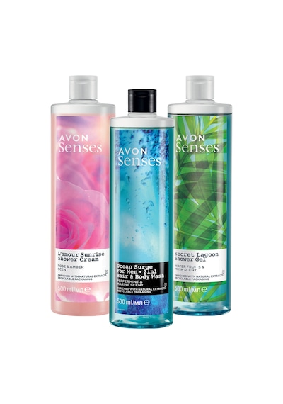 Avon Senses Nane Deniz Su Meymeleri Misk Gül ve Amber Kokulu Duş Jeli Paketi