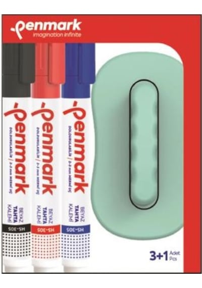 Penmark 3 Lü Beyaz Tahta Kalem +silgi Seti