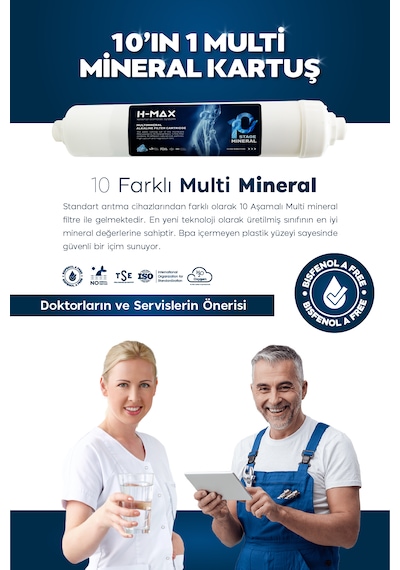 8l Çelik Tank 15 Aşama Multi Mineral 80gpd Su Arıtma Cihazı B3512