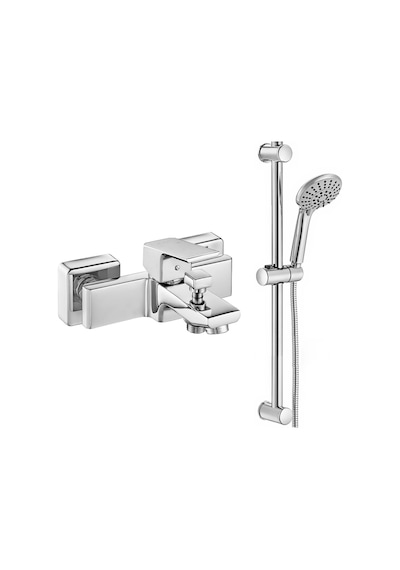 Eca Tiera Banyo Bataryası + Eca Logica Sürgülü Duş Seti Üst Takımı Krom