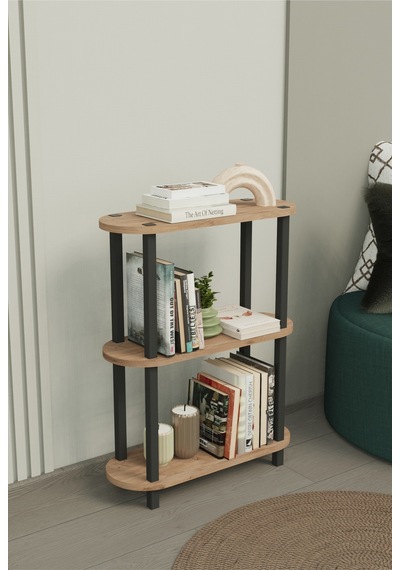 Soft 3 Katlı Modern Kitaplık Dekoratif Çok Amaçlı Kitaplık Ve Organizer Çok Raflı Düzenleyici - Meşe Meşe Soft 3 Katlı Modern Kitaplık Dekoratif Çok Amaçlı Kitaplık Ve Organizer Çok Raflı Düzenleyici - Meşe Meşe