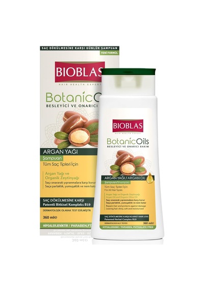 Ayrex Saç Dökülmesine Karşı Bitkisel Şampuan Argan &amp Zeytinyağı İçerikli, Biocomplex B19, Parlaklık V