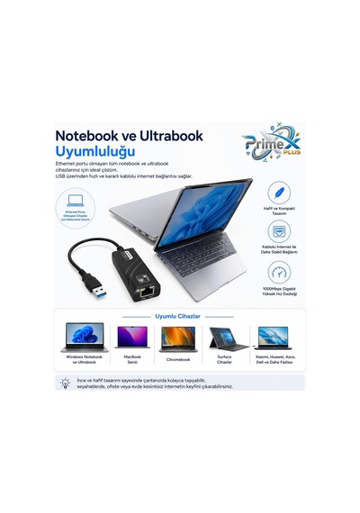 Primex Px-2035 Usb 3.0 Gigabit Ethernet Adaptör, 1000mbps Usb To Rj45 Lan Dönüştürücü, Usb Network Çevirici, Pc Notebook İçin Kablolu İnternet Adaptör Primex Px-2035 Usb 3.0 Gigabit Ethernet Adaptör, 1000mbps Usb To Rj45 Lan Dönüştürücü, Usb Network Çevirici, Pc Notebook İçin Kablolu İnternet Adaptör