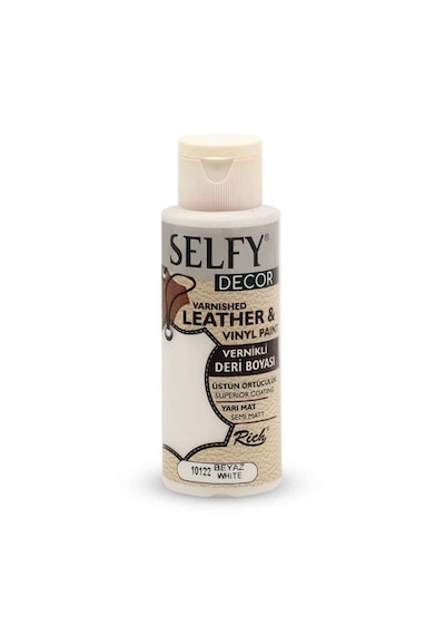Rich Selfy Decor Vernikli Deri Boyası Beyaz 0001 120 ML