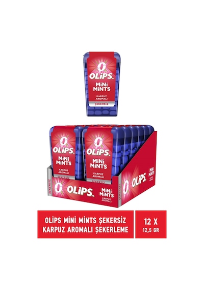 Olips Mini Mints Şekersiz Karpuz Aromalı Şekerleme 12 x 12.5 G