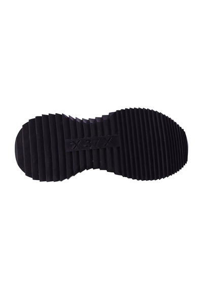 Hobby Ayakkabı Hobby Kadın Hakiki Deri Leopar Detaylı Kalın Tabanlı Sneaker Ayak Siyah