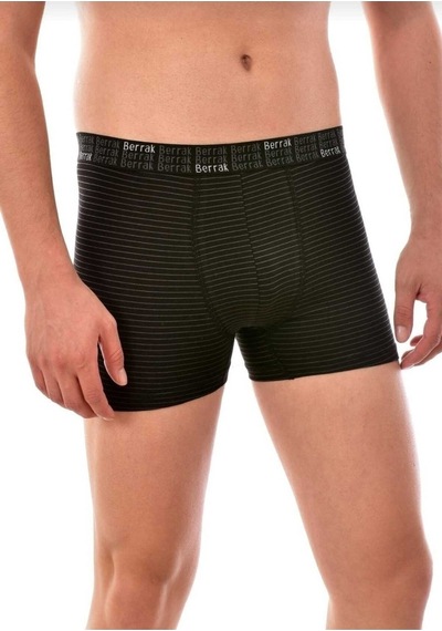 Berrak Erkek 12"Li Çizgili Pamuklu Likralı Boxer 4475 001