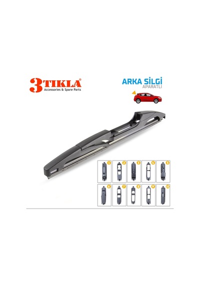 Arka Cam Sileceği 255mm 10 Aparatlı Universal Tüm Araçlara Uyumludur