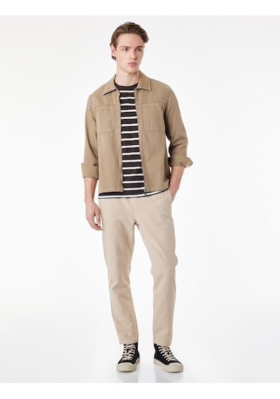 Koton Regular Fit Pamuklu Cepli Gabardin Beli Bağcıklı Yazlık Pantolon Bej 6sam40053hw Ekru Koton Regular Fit Pamuklu Cepli Gabardin Beli Bağcıklı Yazlık Pantolon Bej 6sam40053hw Ekru