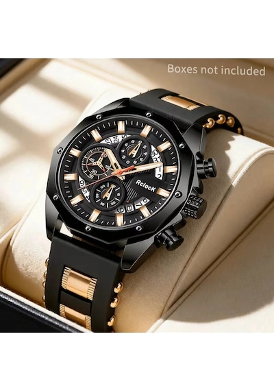 Iron Black Erkek Kol Saati Siyah Rose Gold Detaylı Şık & Modern Tasarım Hediyelik Diğer