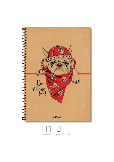 Le Color A4 Defter Düz 200 Syf Köpek Eco Açık Gri