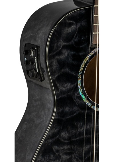 Lanikai Qm-bkceg Quilted Maple Elektro Guitalele - Siyah Profesy