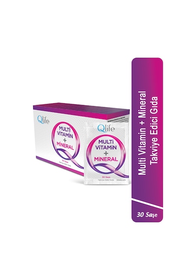 Qlife Multivitamin Mineral Ahududu Aromalı 30 Saşe