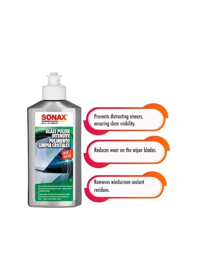 Sonax Ön Cam Temizleme Cilası Yoğun 250 Ml Araba Camlarını En İnatçı Kirlerden Temizler / Ürün No. 03371000