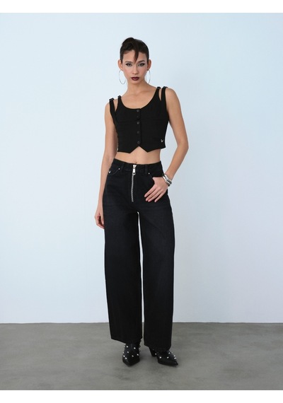 Super Baggy Baggy Fit Kadın Pantolon Denim