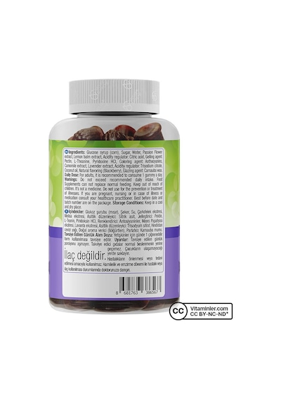 Natures Supreme Relax Gummies 60 Çiğnenebilir Form Böğürtlen