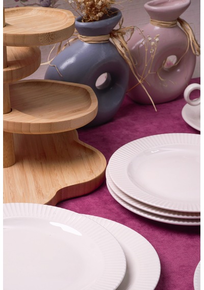 Heda Porselen Elif 6'lı 18 Cm Pasta Ve Tatlı Servis Tabağı