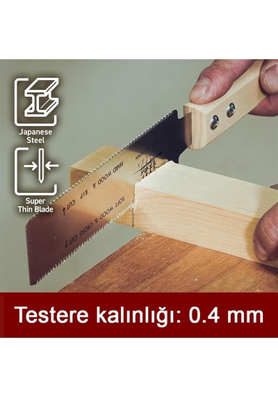 Suizan Mini Ryoba Japon Testeresi Çift Taraflı 15 Cm Ahşap Saplı