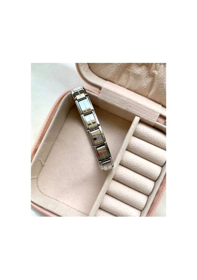 Unisex Italyan Charm Bileklik Paslanmaz Çelik Bileklik Gümüş