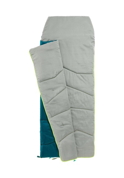 Quechua Çocuk Outdoor Uyku Tulumu - Mavi - 10 C Konfor - Mh100 Koyu Petrol Mavisi/lime Yeşili/taş Grisi