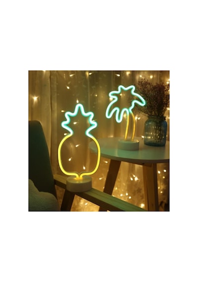 Dgc Avm Dekoratif Ananaslı Neon Led Masa Ve Gece Lambası Hediyelik Lamba Belirtilmemiş